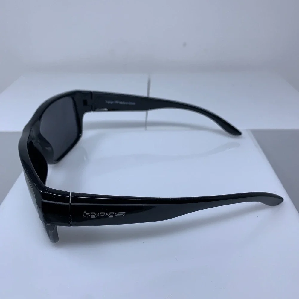 I-gogs Mens Black Sporty Frame Glare Reduction Polarized 17P Sunglasses New